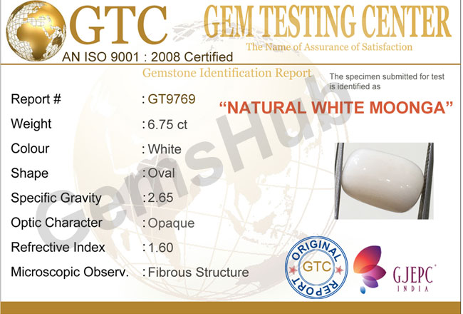 7.50 ratti/6.75 ct Natural Certified  White Coral/सफ़ेद मूंगा